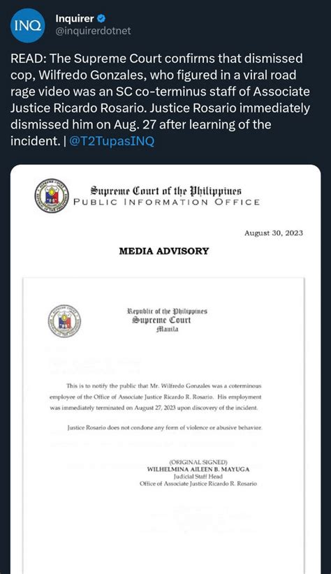 READ: The Supreme Court confirms that dismissed cop, Wilfredo .